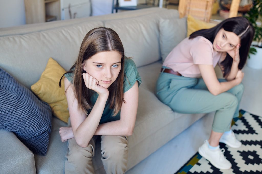 In conflict with mother